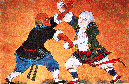 black and chinese monks